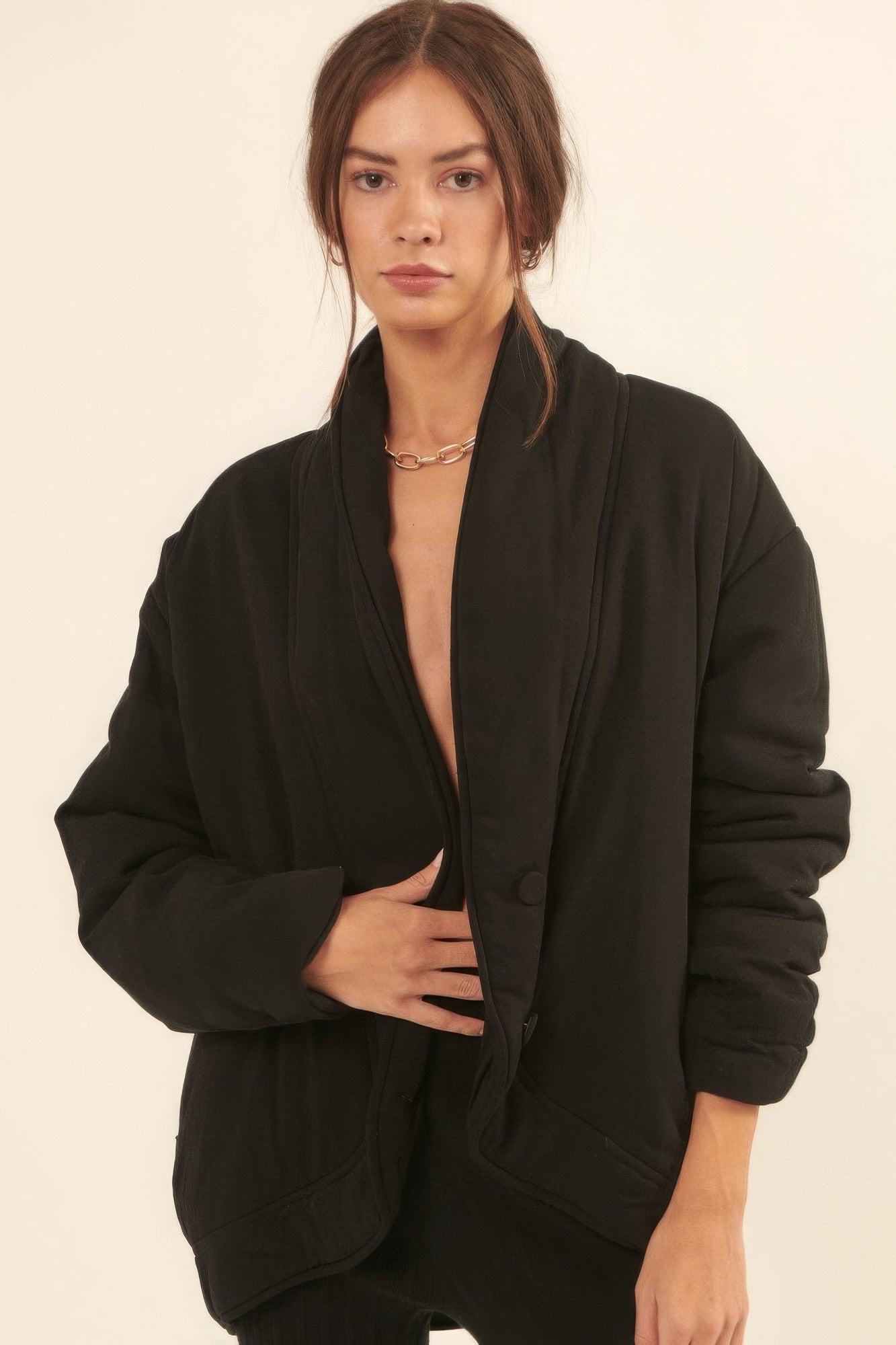 A Solid Woven Jacket-Product Type | Naughty Smile Fashion