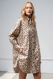 Vestido camisero con estampado de leopardo/animales