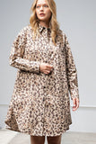 Vestido camisero con estampado de leopardo/animales