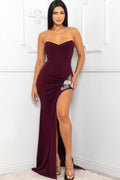 Beaded Embroidered Near Slit Detail Maxi Ddress-Product Type | Naughty Smile Fashion