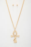 Snake Wrap Cross Pendant Curb Link Necklace