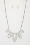 Marquise Rhinestone Link Metal Necklace