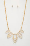 Marquise Rhinestone Link Metal Necklace