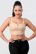 Lux Faux Leather Pu Zipup Strap Sleeveless Cropped Top-Product Type | Naughty Smile Fashion