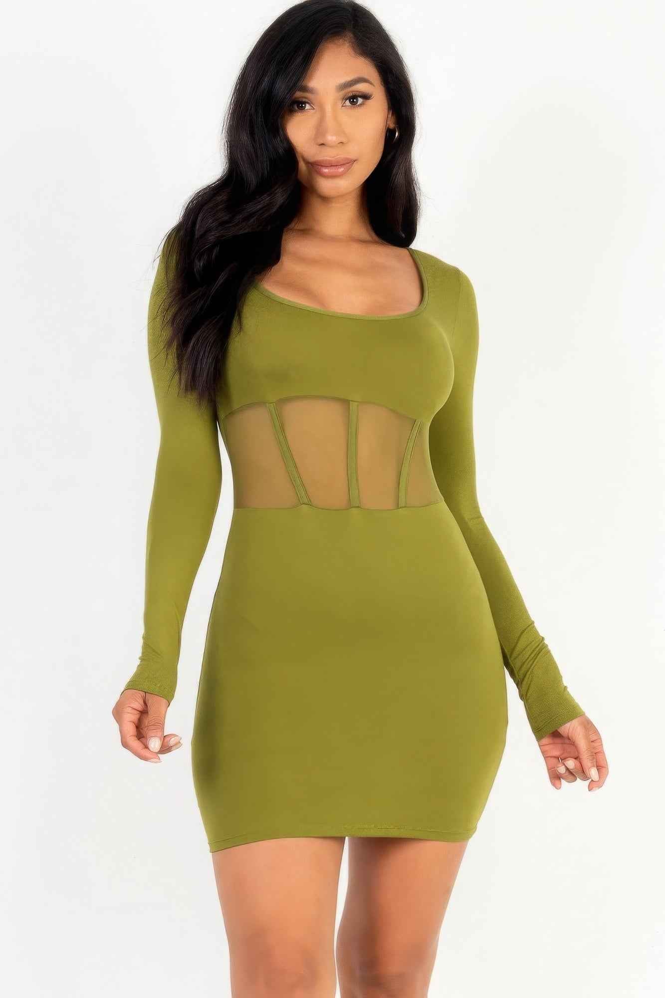 Sale - Square neck mesh corset mini dress – On Sale Now