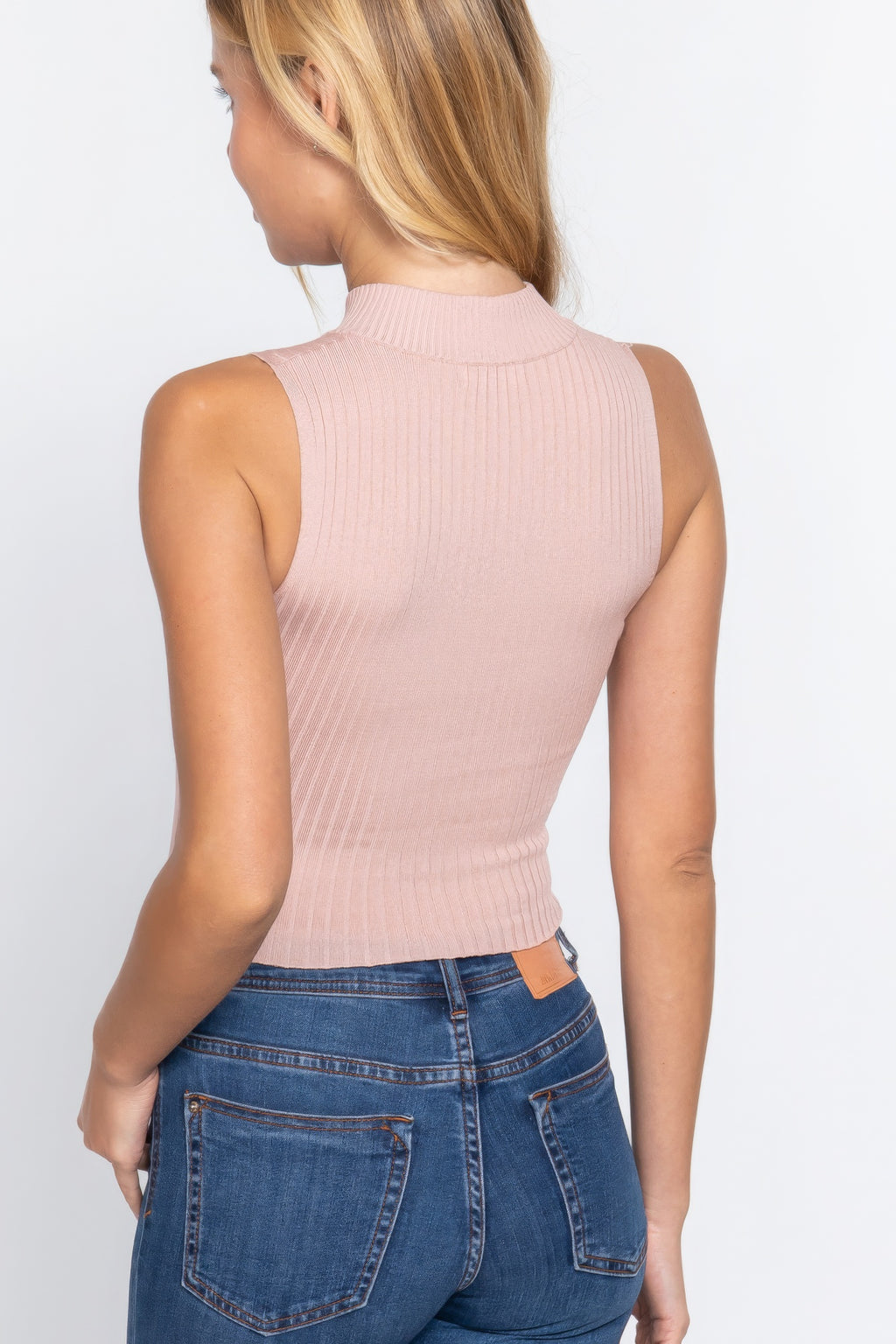 Sleeveless Rib Sweater Top W/zipper-Product Type | Naughty Smile Fashion