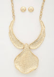 Textured Oversized Metal Necklace