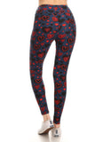 Yoga Style Banded Lined Heart Print, Full Length Leggings In A Slim Fitting