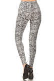 Snakeskin Print, Full Length, High Waisted Leggings In A Fitted Style With An