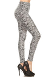 Snakeskin Print, Full Length, High Waisted Leggings In A Fitted Style With An