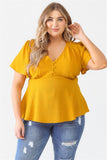 Plus Tie Detail Flare Top