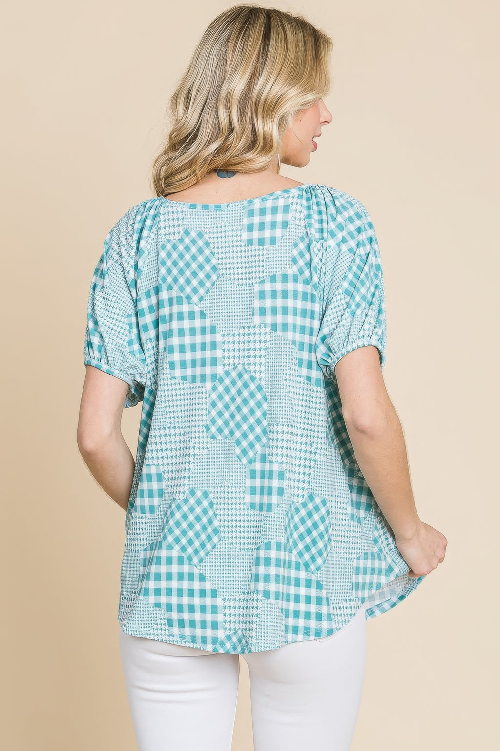 Hounds Tooth And Check Plaid Top-Product Type | Naughty Smile Fashion
