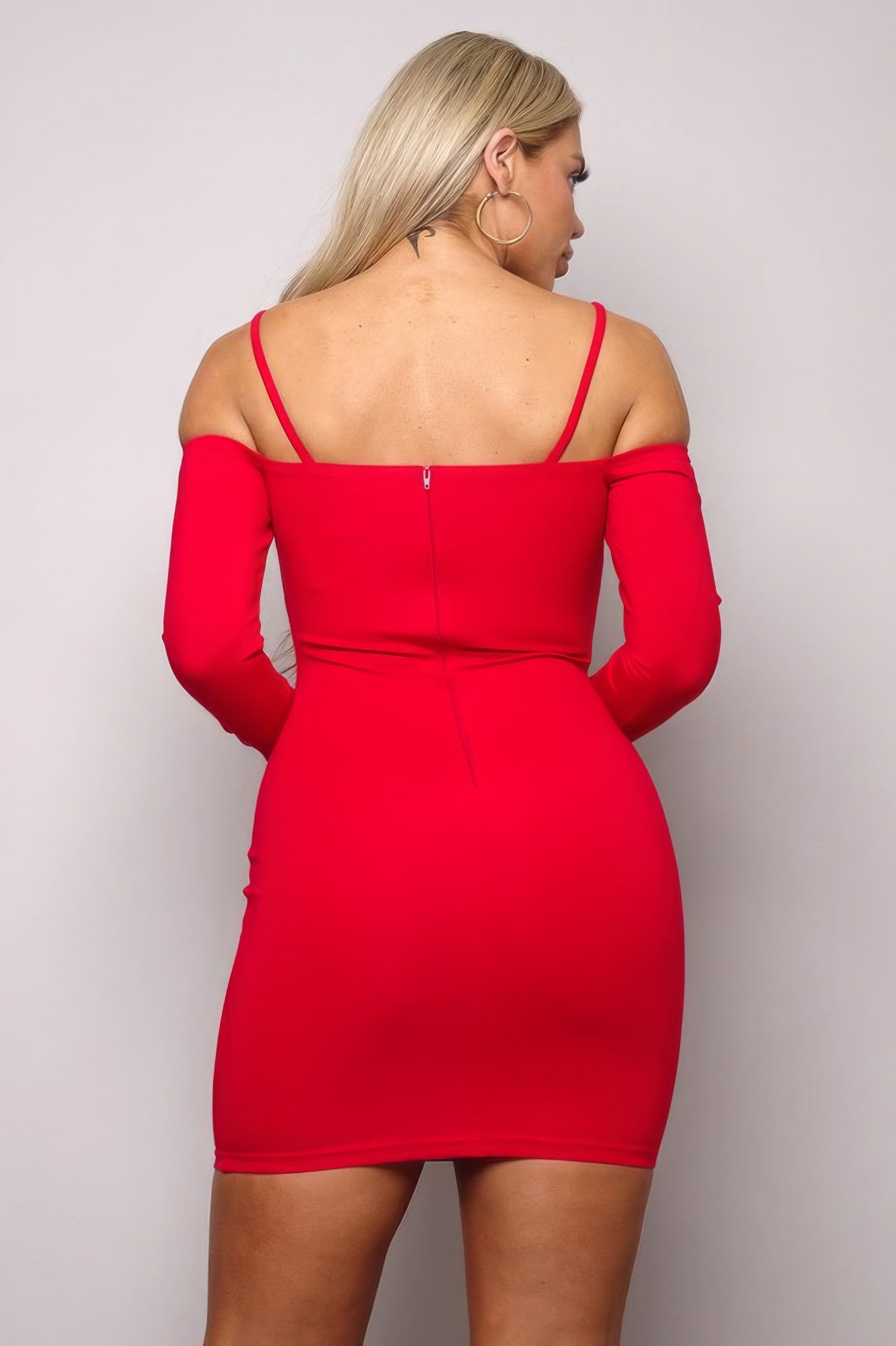 Long Sleeve Cuff Front Strap Mini Dress-Product Type | Naughty Smile Fashion