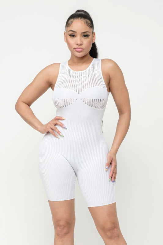 Poinetlle Stitch Romper – white, fashion, women style