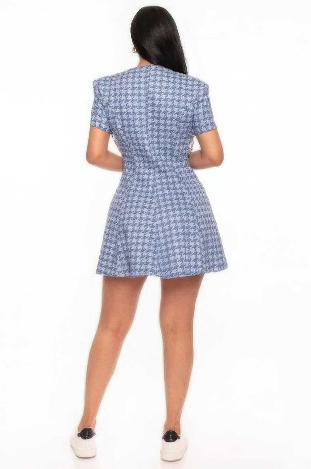 Houndstooth Chain-belt Dress-Product Type | Naughty Smile Fashion