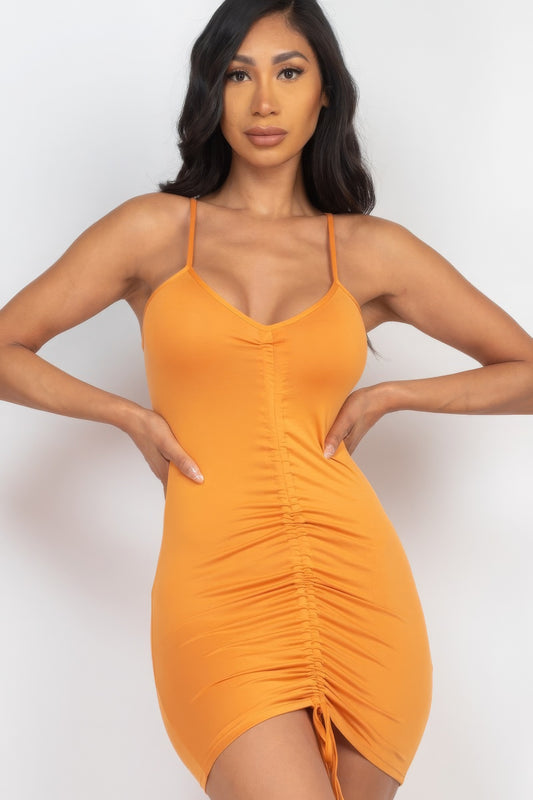 Sale - Adjustable Ruched Front Detail Mini Dress – On Sale Now
