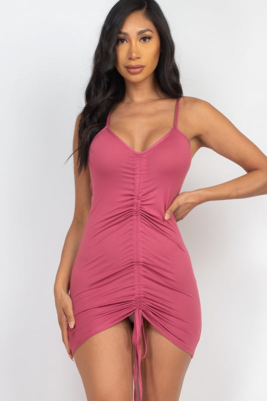 Sale - Adjustable Ruched Front Detail Mini Dress – On Sale Now