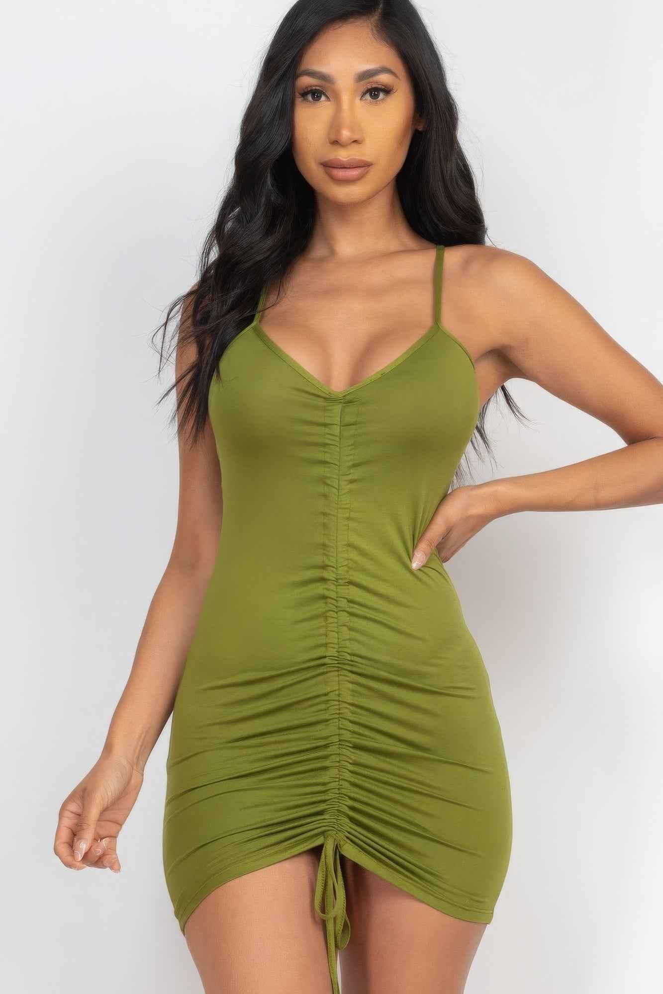 Sale - Adjustable Ruched Front Detail Mini Dress – On Sale Now