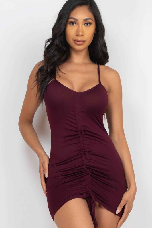 Sale - Adjustable Ruched Front Detail Mini Dress – On Sale Now