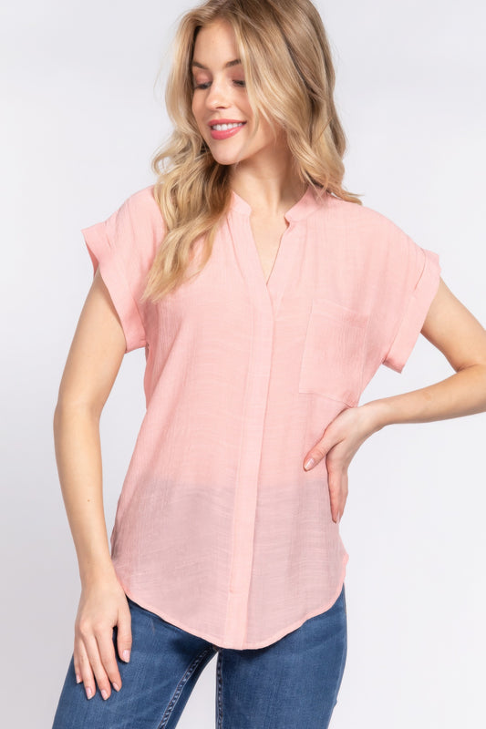 Sale - Dolman Slv Button Down Woven Top – On Sale Now
