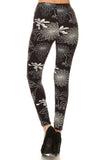 Super Soft Peach Skin Fabric, Multi-color Printed Knit Legging With Elastic High