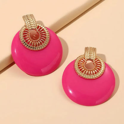 Round Metal Post Earring