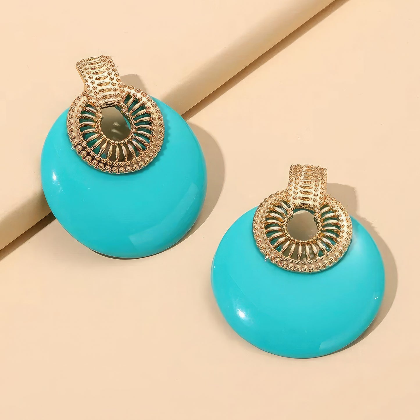 Round Metal Post Earring