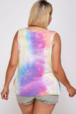 Tie Dye Tank With Studded Detail, Loose Fit, Easy Casual Wear