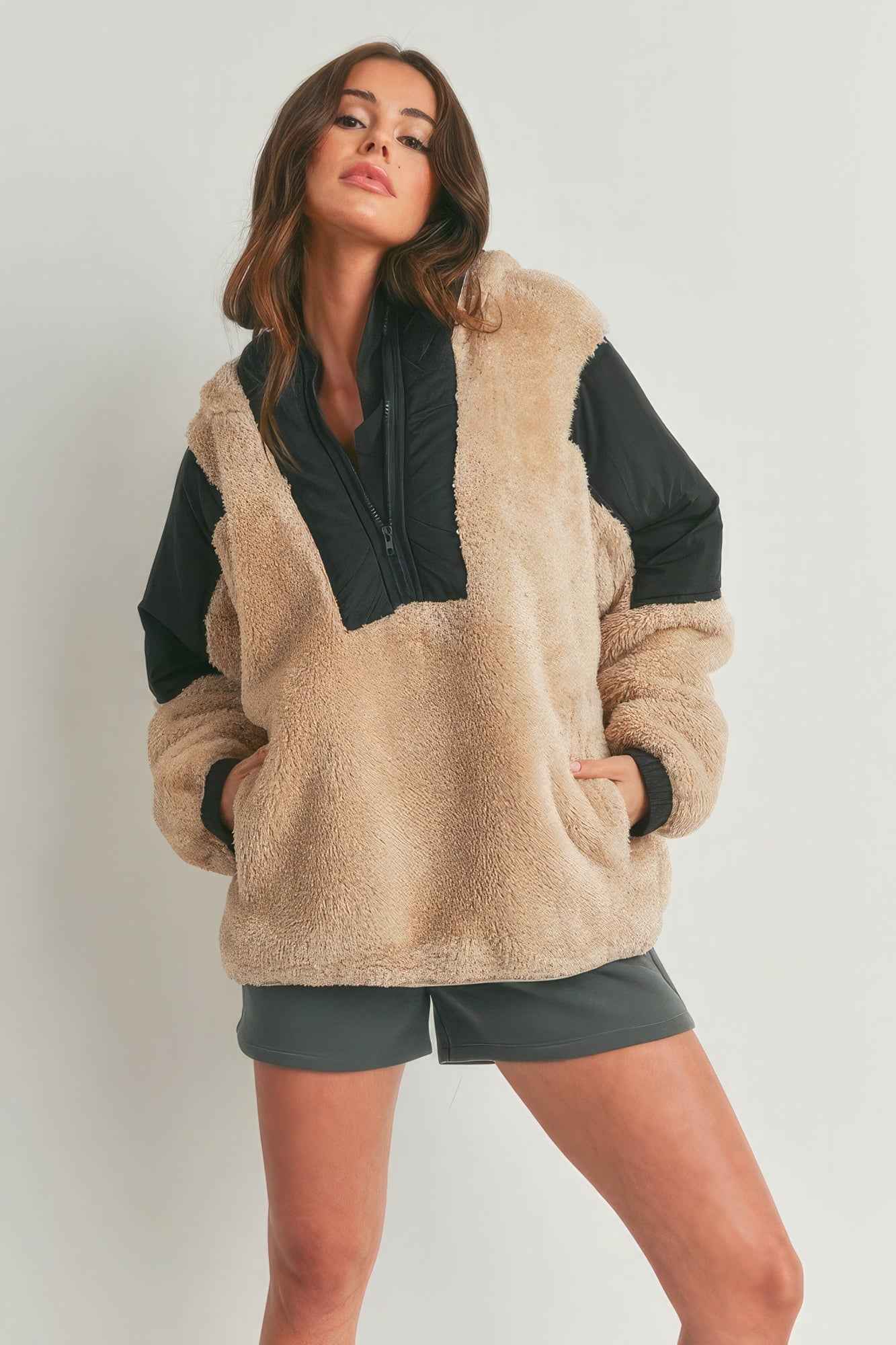 Sale - Two-toned Cozy Hooded Sweater – On Sale Now
