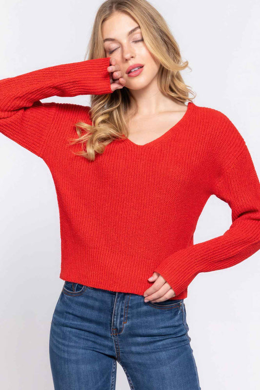 Sale - Dolman Slv Strappy Open Back Sweater – On Sale Now