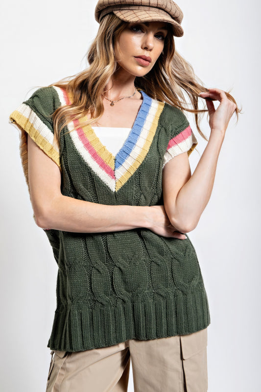Sale - Multi Color Knitted Sweater Vest – On Sale Now