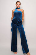 Scarf Top Glitter Velvet Jumpsuit-Product Type | Naughty Smile Fashion