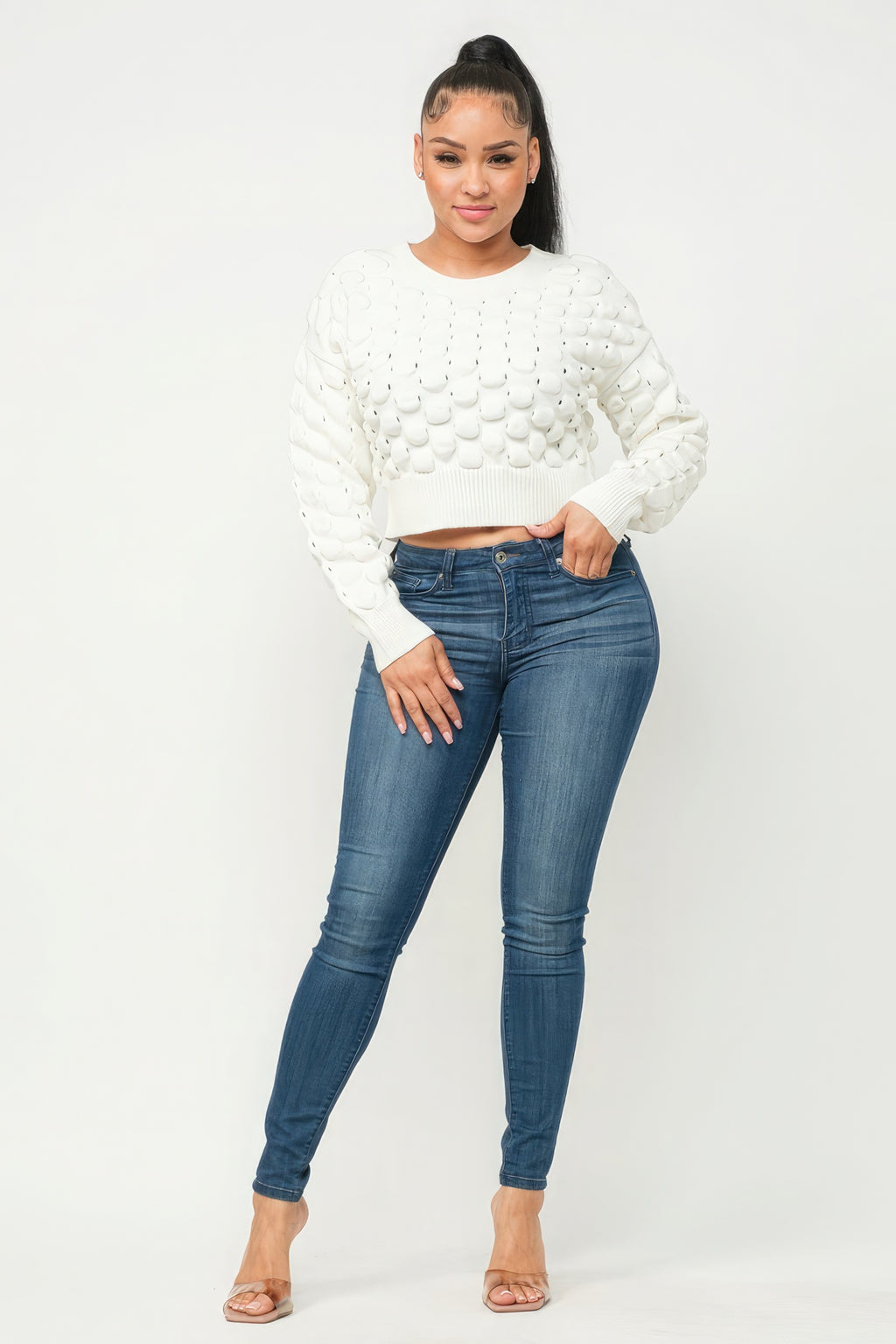 Checker Sweater Top-Product Type | Naughty Smile Fashion