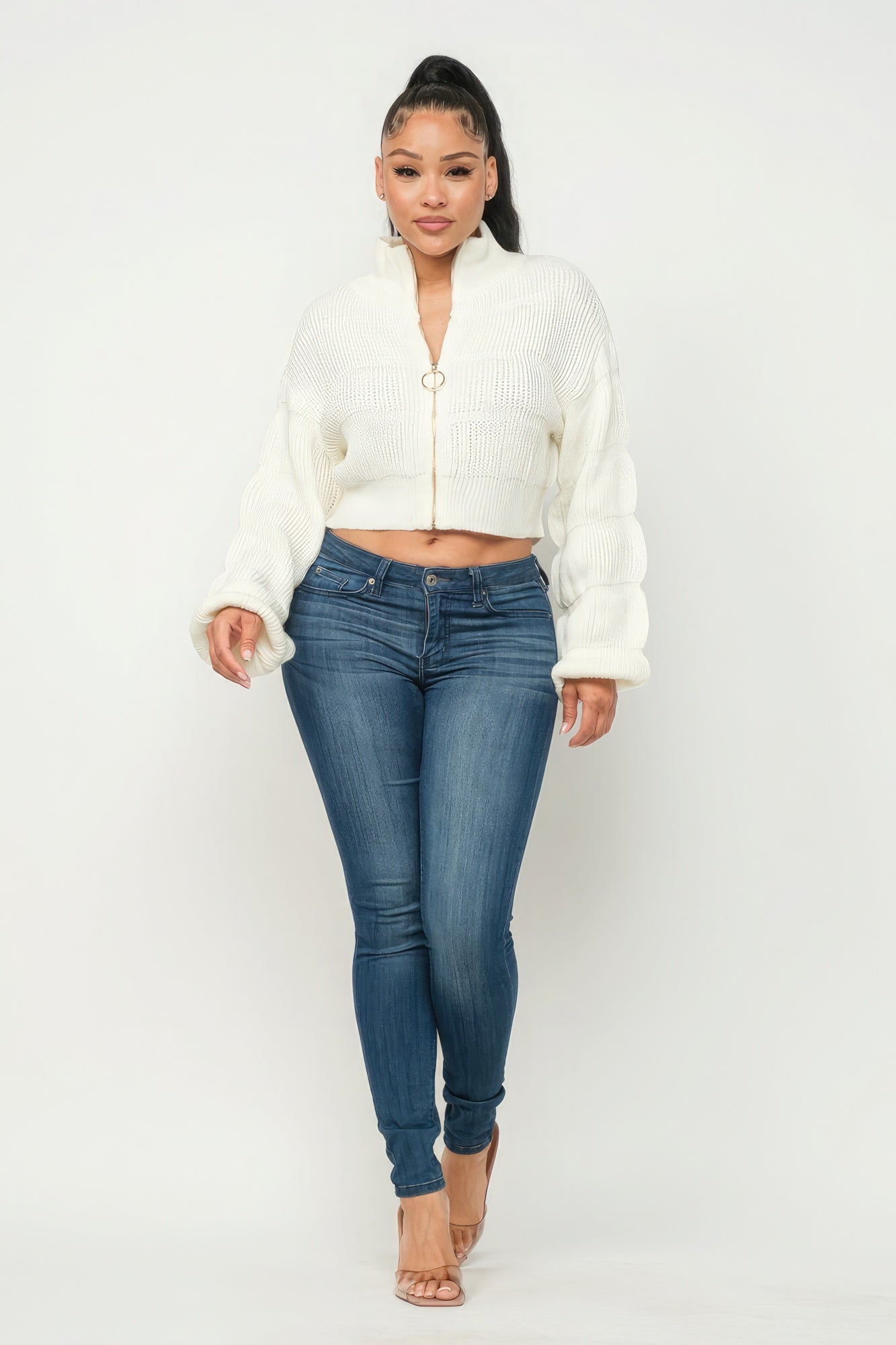 Sweater Top W/ Front Zipper-Product Type | Naughty Smile Fashion