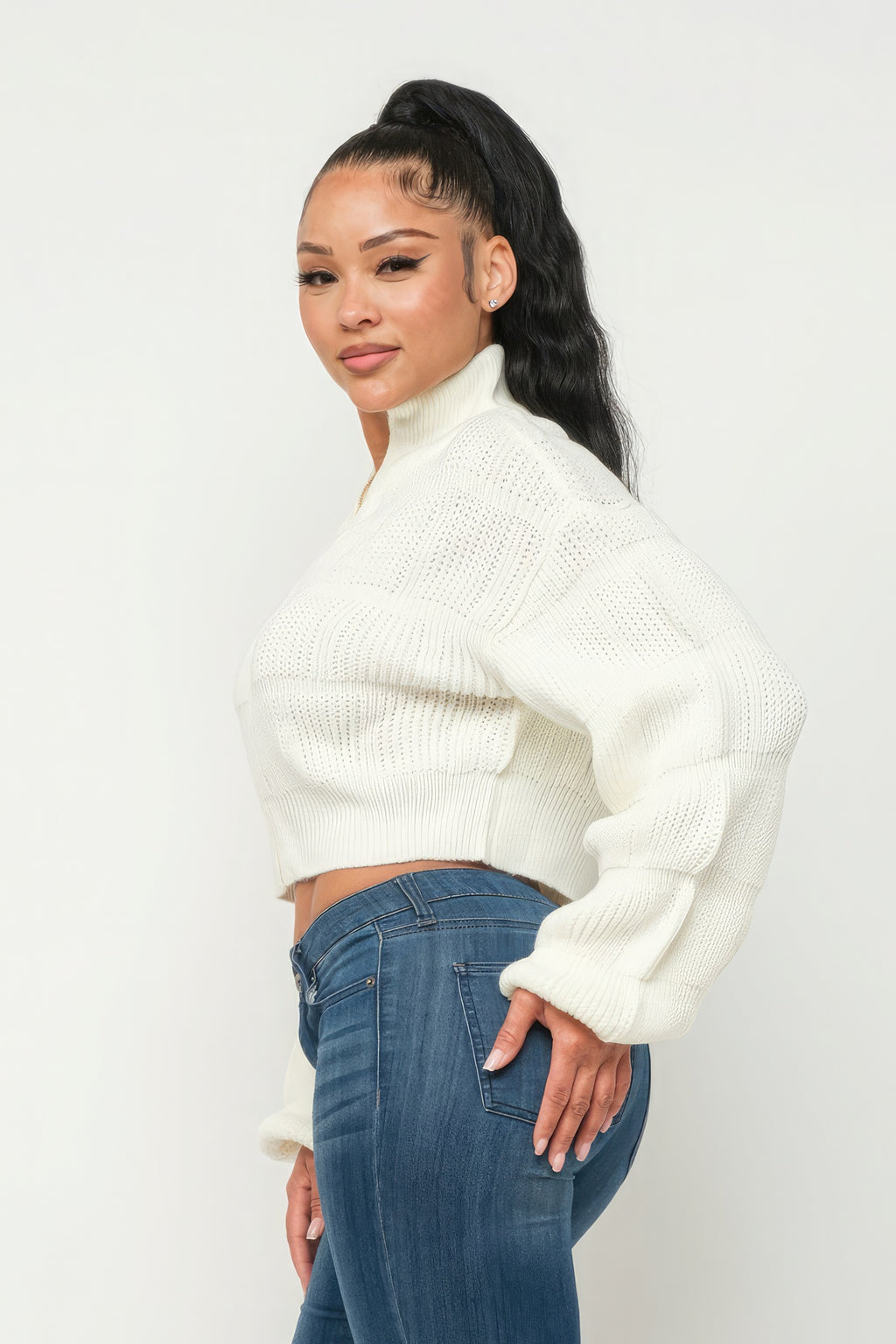 Sweater Top W/ Front Zipper-Product Type | Naughty Smile Fashion