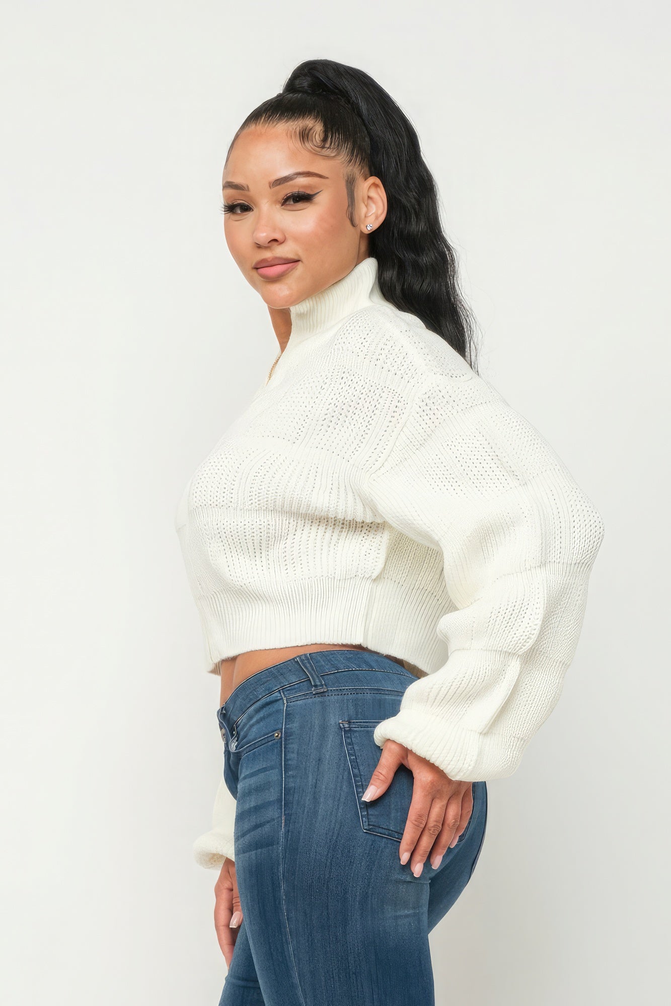 Sweater Top W/ Front Zipper-Product Type | Naughty Smile Fashion