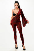 Velvet Flocking Jumpsuit/bell Sleeve-Product Type | Naughty Smile Fashion