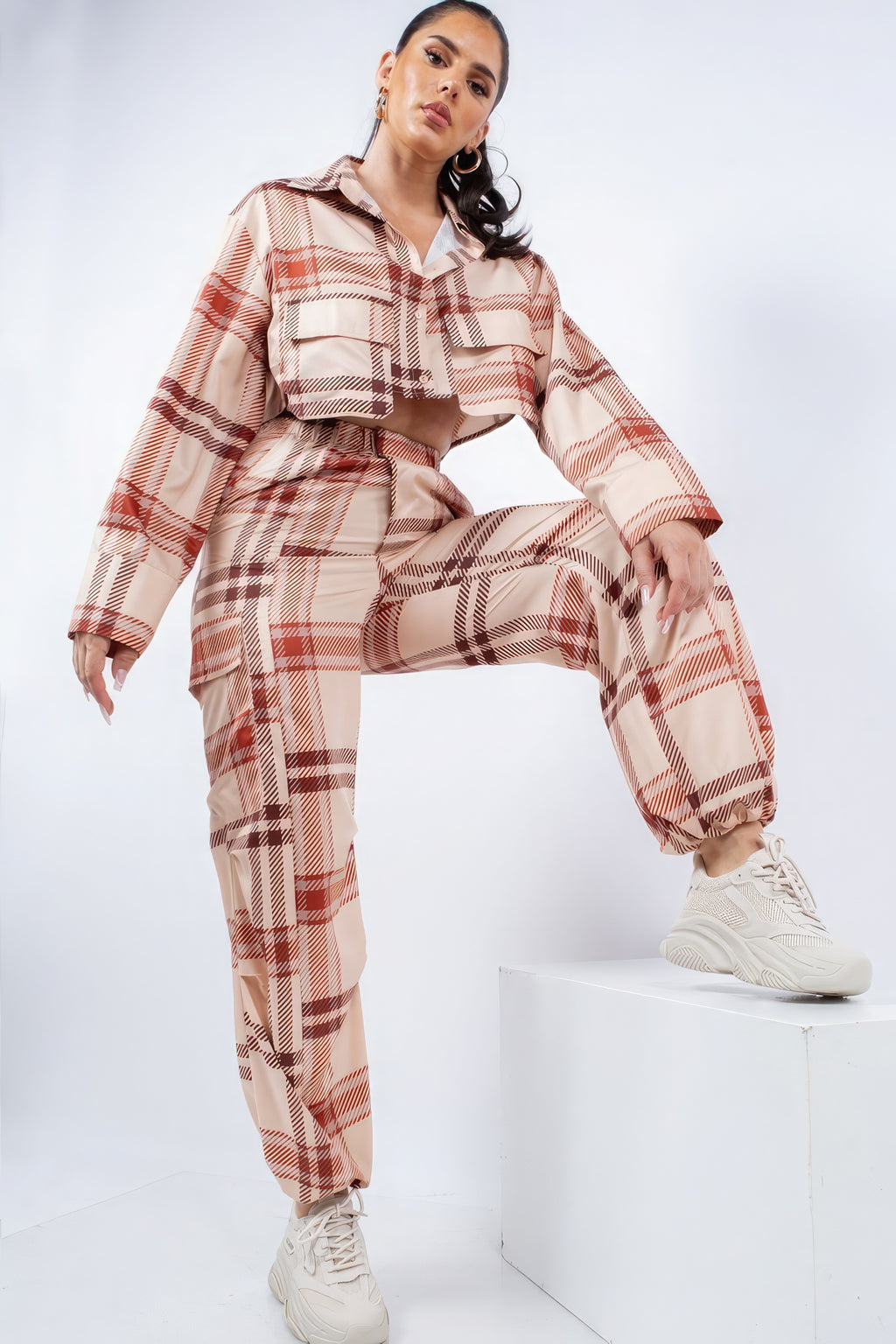 Cropped Shirt & Cargo Pants Set-Product Type | Naughty Smile Fashion