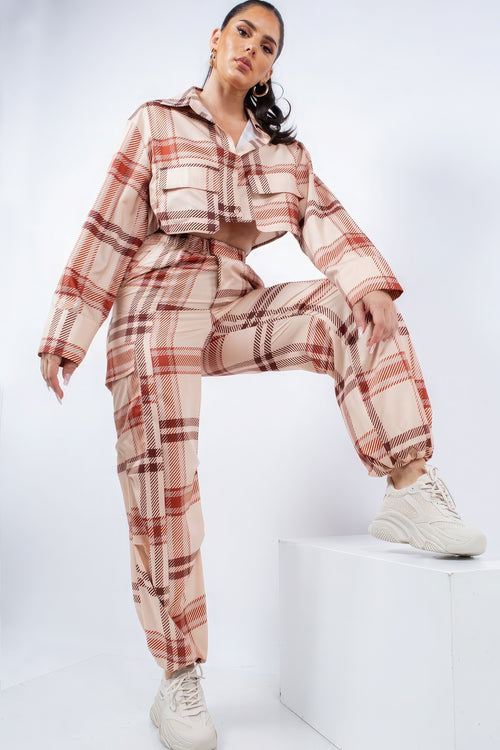 Cropped Shirt & Cargo Pants Set-Product Type | Naughty Smile Fashion