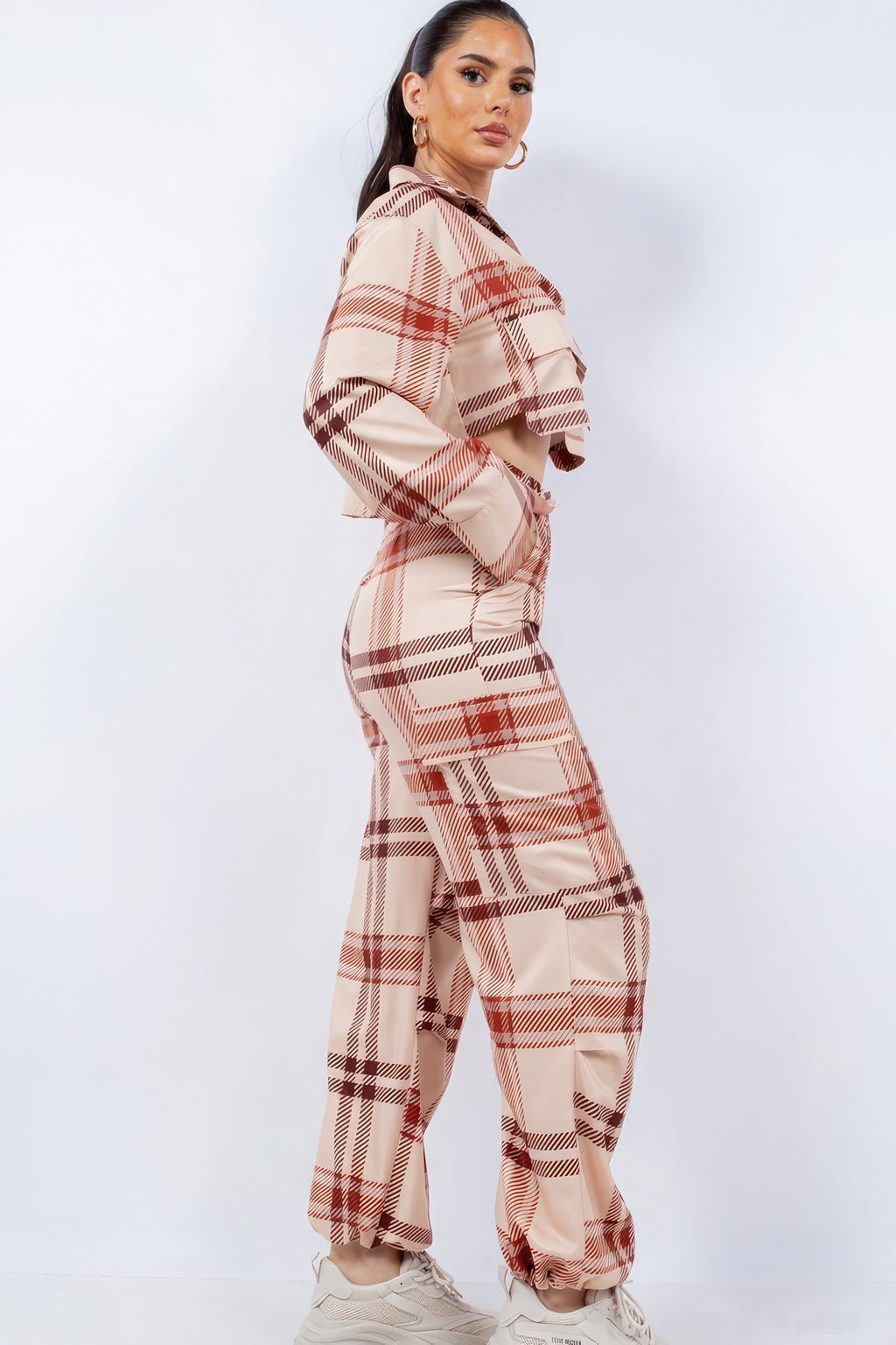 Cropped Shirt & Cargo Pants Set-Product Type | Naughty Smile Fashion