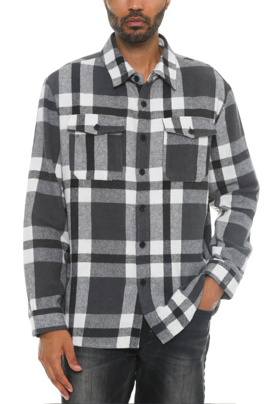 Men's Checkered Soft Flannel Shacket – men’s fashion, stylish and versatile
