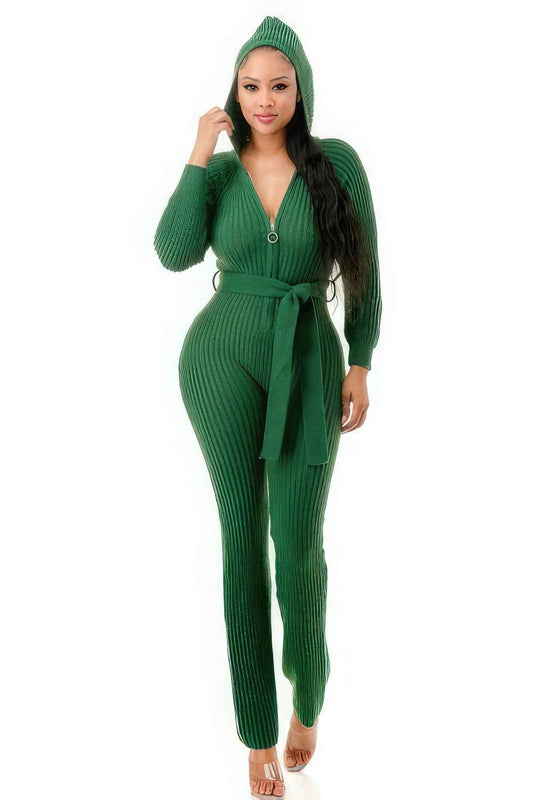 Monroe Hooded Jumpsuit – green, fashion, women style