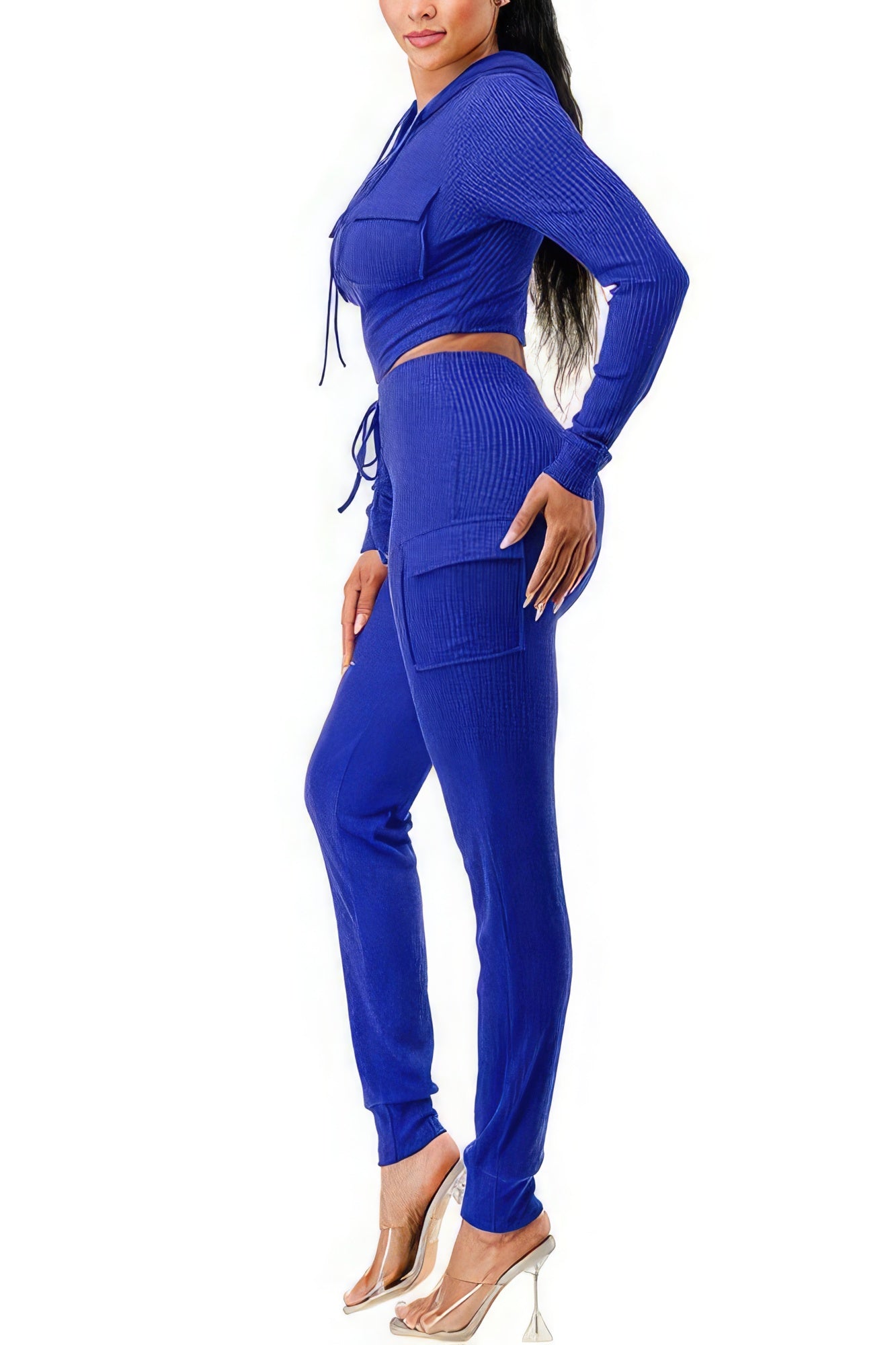 Rib Cargo Hoodie Set-Product Type | Naughty Smile Fashion
