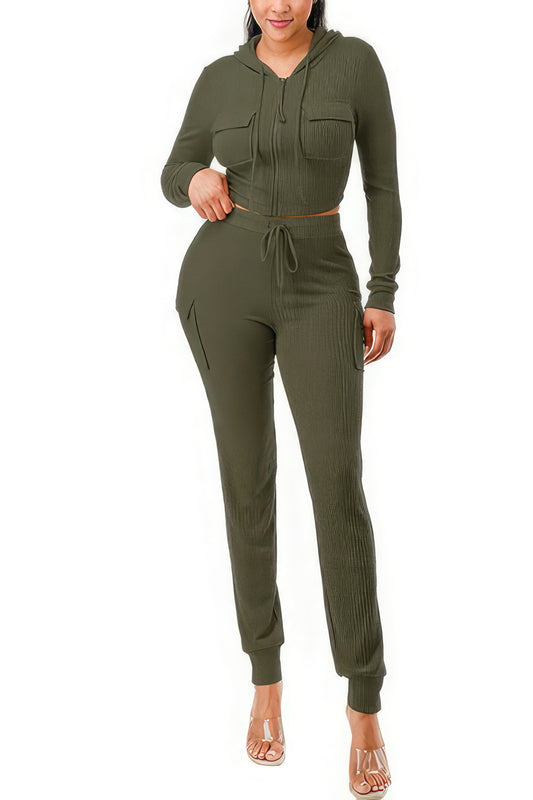 Sale - Rib Cargo Hoodie Set – On Sale Now