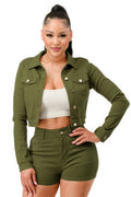 Super Stretchy Cropped Jacket-Product Type | Naughty Smile Fashion