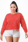 Washed French Terry Cropped Sweatshirts-Product Type | Naughty Smile Fashion