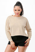 Washed French Terry Cropped Sweatshirts-Product Type | Naughty Smile Fashion