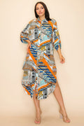 Printed Shirt Dress-Product Type | Naughty Smile Fashion