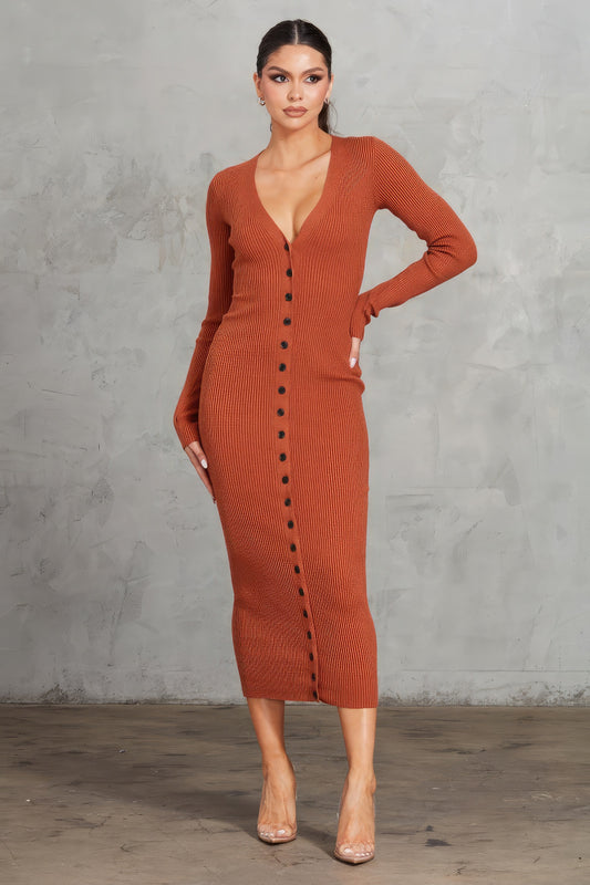 Sale - Ribbed Midi Dress – On Sale Now