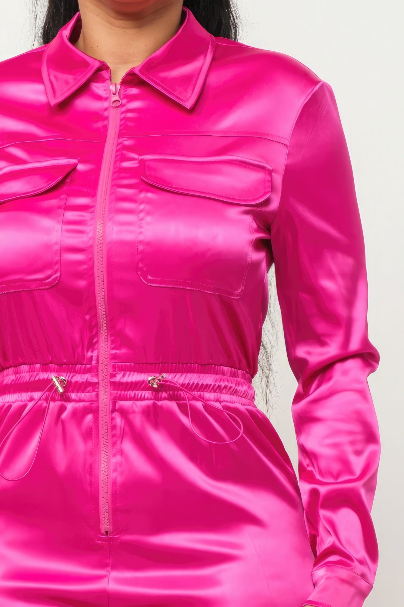 Front Zipper Pockets Top And Pants Jumpsuit-Product Type | Naughty Smile Fashion